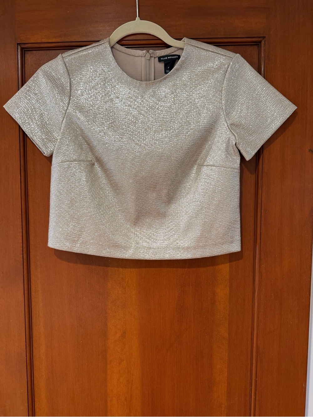 Beautiful Club Monaco Shimmery gold shimmery crop top - size XS